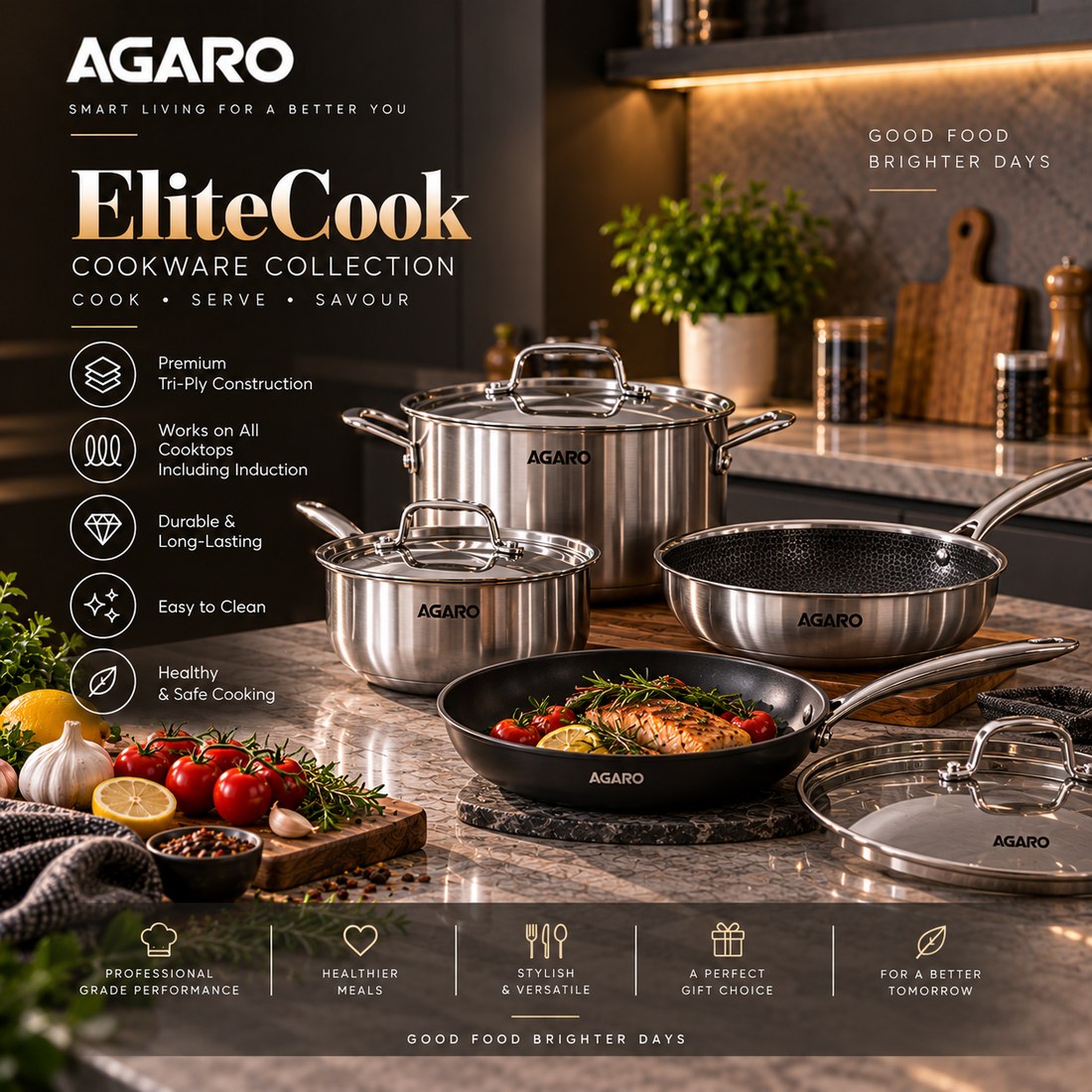 AGARO EliteCook Cookware Collection