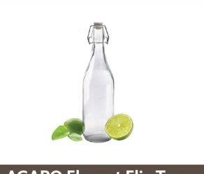 AGARO Elegant Flip Top Glass Bottle 1L