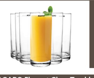 AGARO Elegant Glass Tumbler 290ml — Set of 6