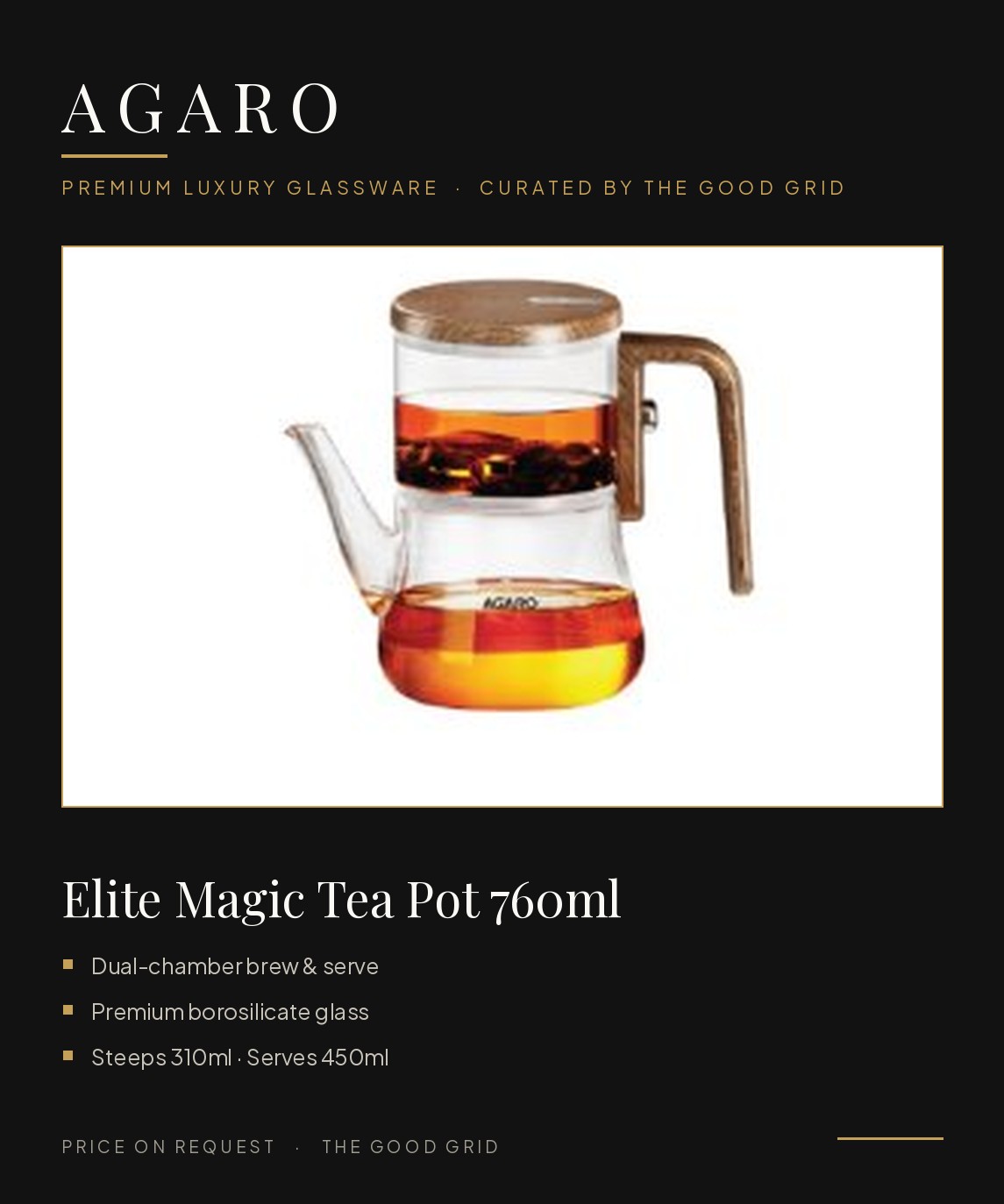 AGARO Elite Borosilicate Magic Tea Pot
