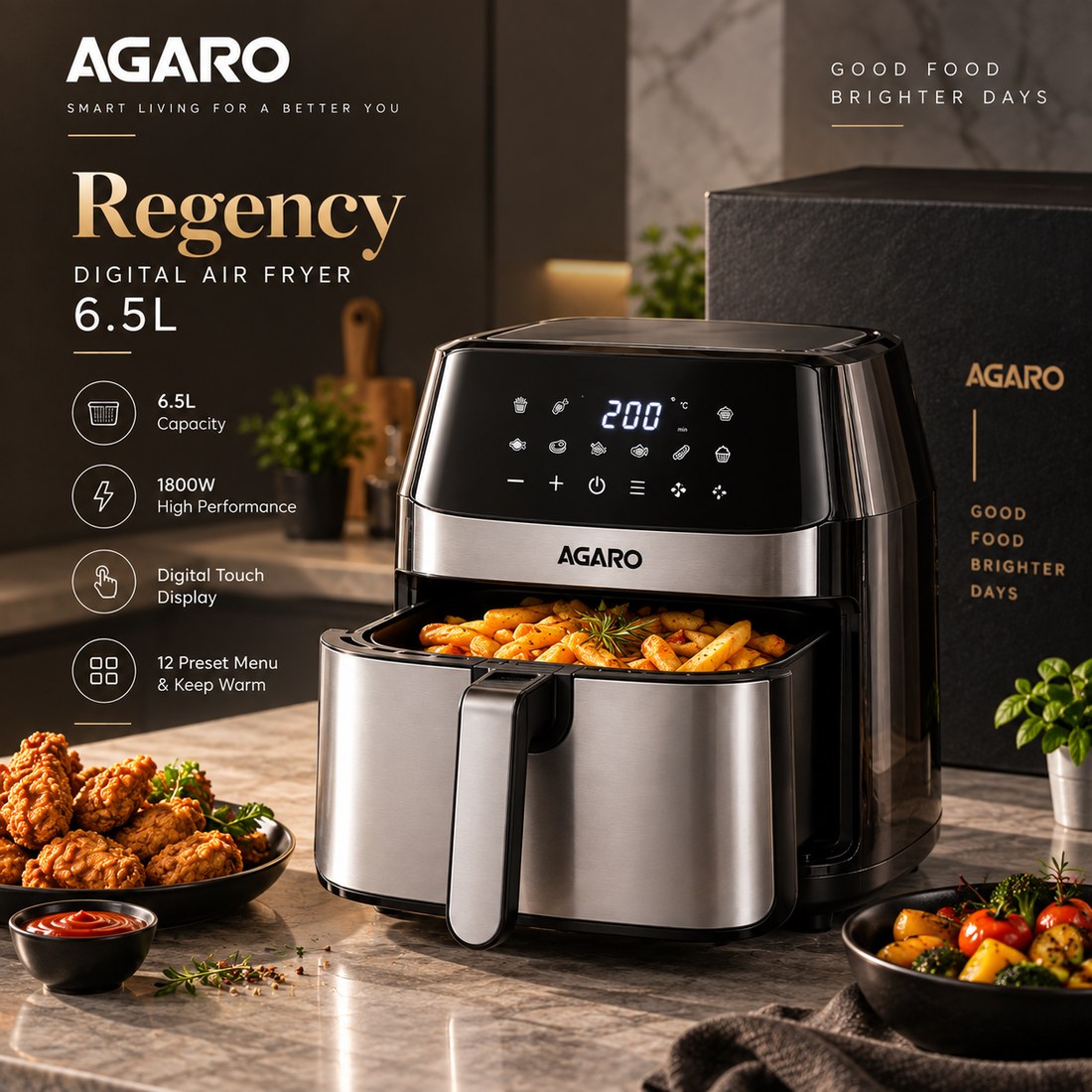 AGARO Regency Digital Air Fryer 6.5L