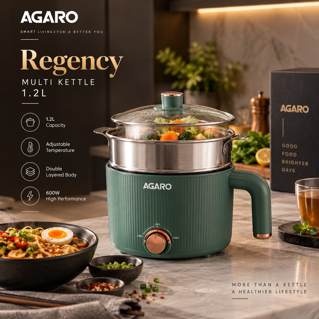 AGARO Regency Multi Kettle 1.2L