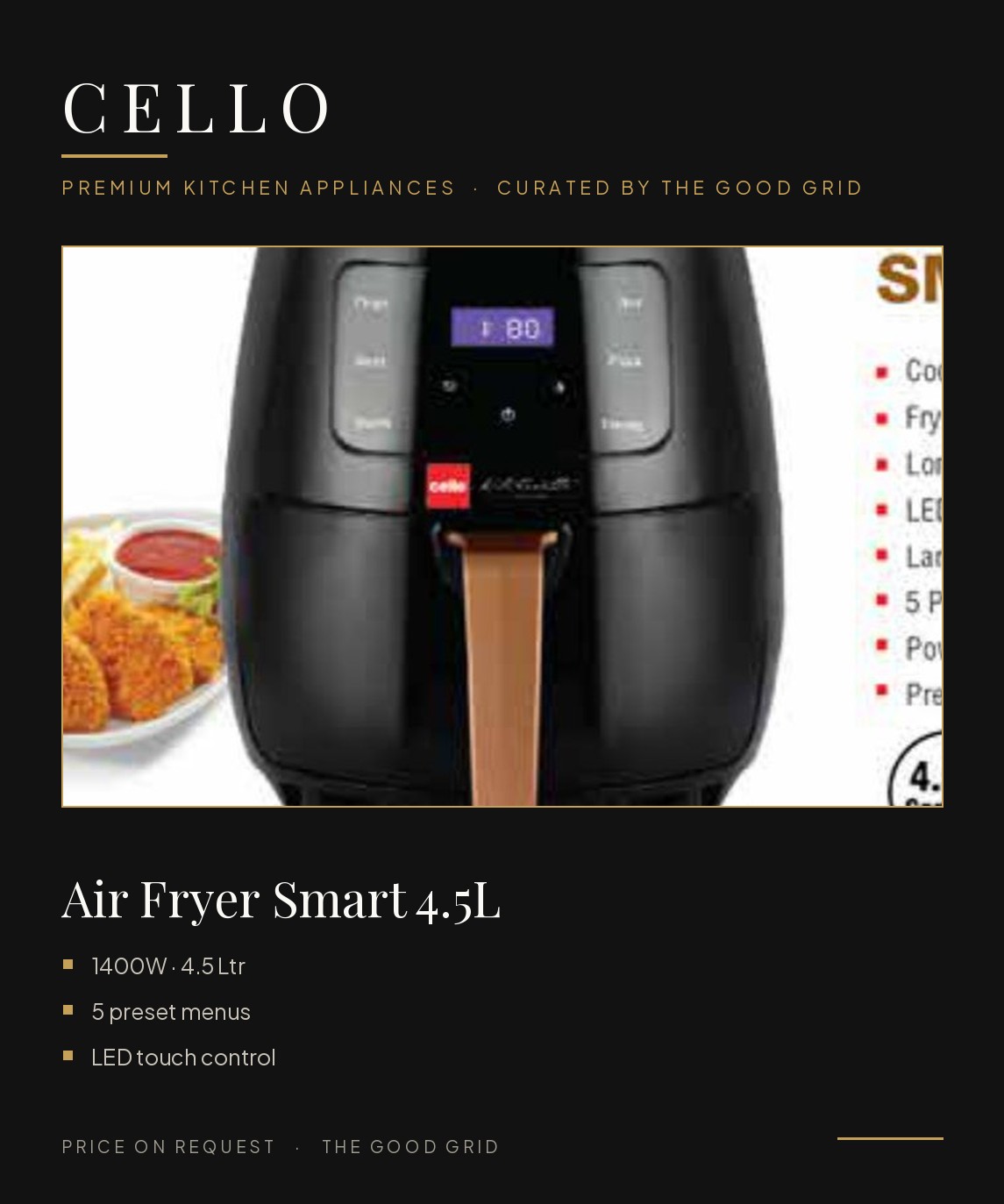Cello Air Fryer Smart 4.5L