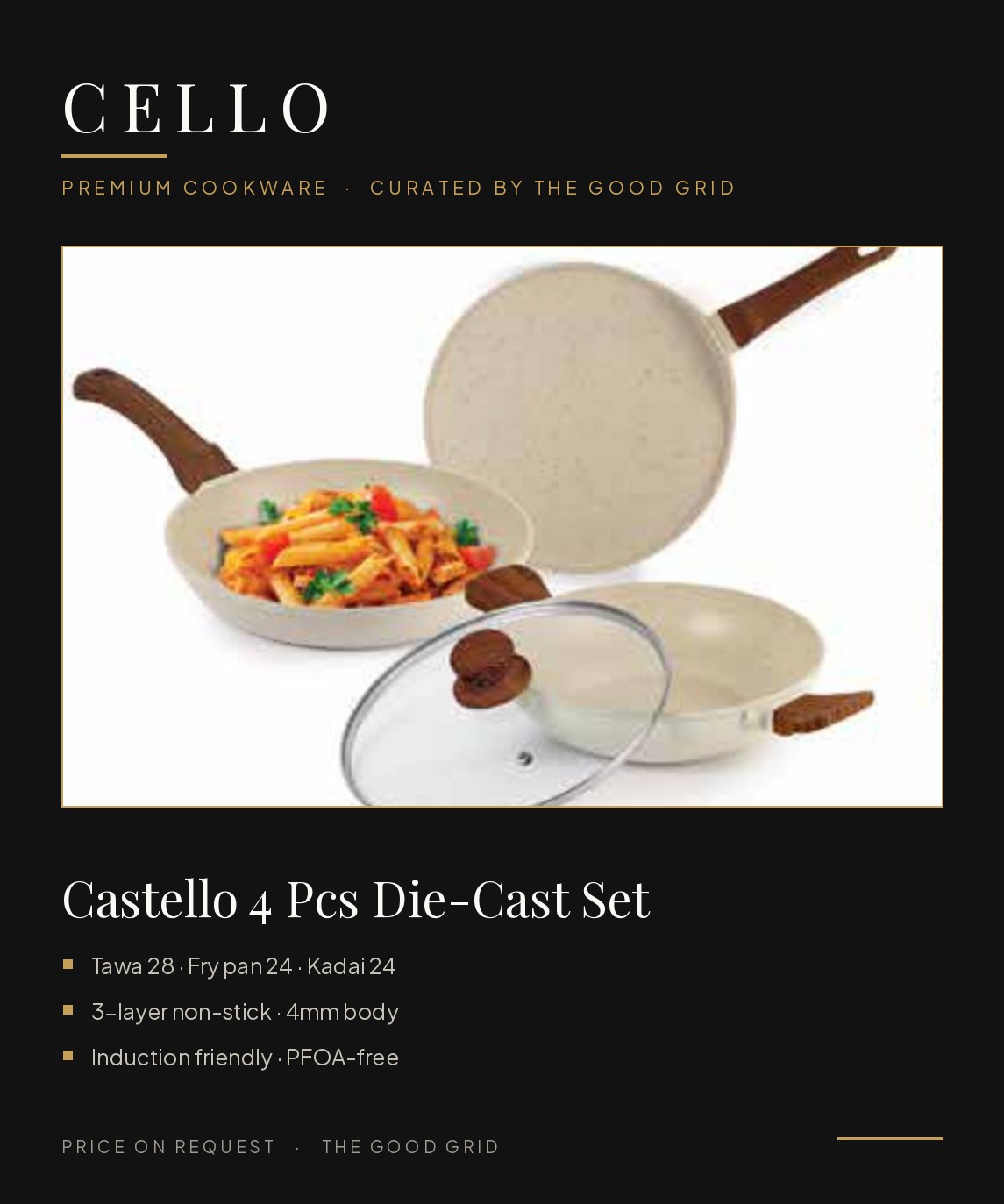 Cello Castello 4 Pcs Die-Cast Cookware Set