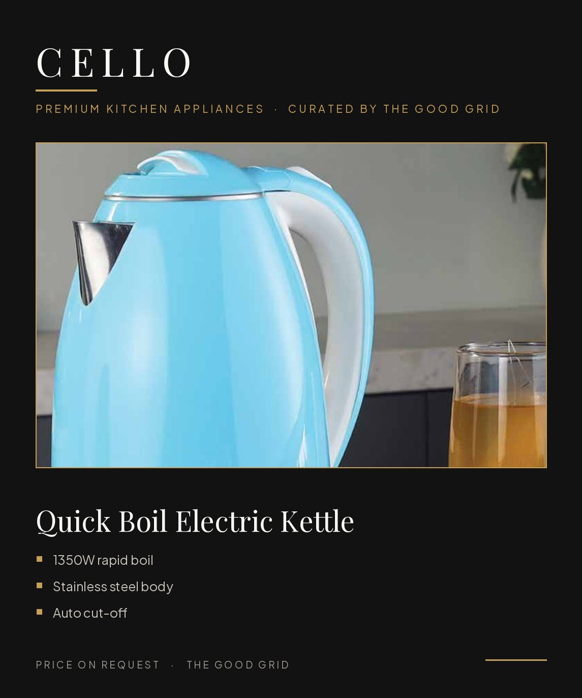 Cello Quick Boil Electric Kettle