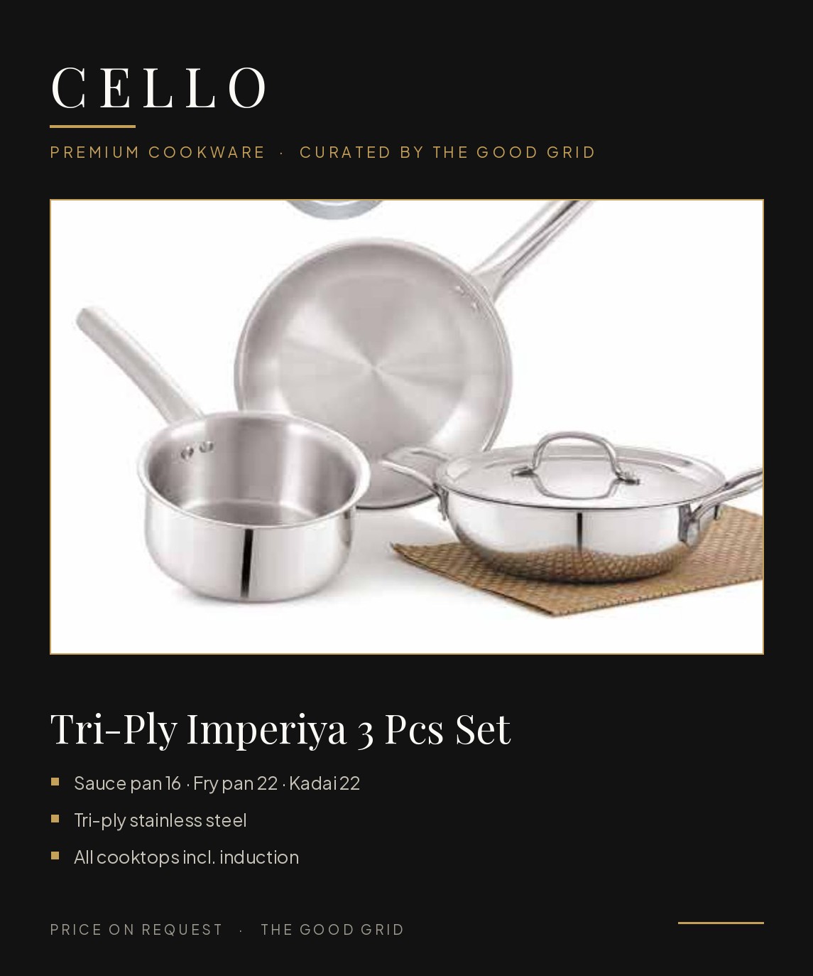 Cello Tri-Ply Imperiya 3 Pcs Set