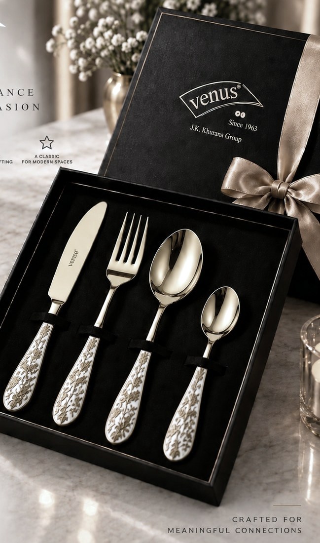 Venus Aura Cutlery Set — Silver (Mirror)